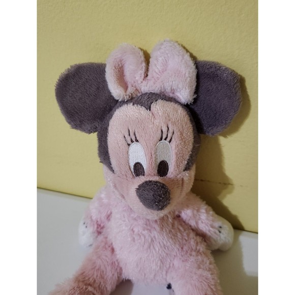 Disney Parks Pink Baby Minnie Mouse Bell Rattle Stuffed Plush 10 Inches PL - Picture 8 of 12
